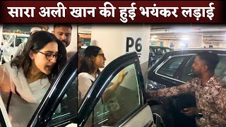 Sara Ali Khan Fight With A Men At Airport When He Was Trying To Push Her [upl. by Heymann]