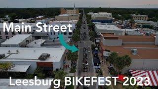 Leesburg Bikefest 2023 Day 1 Main Street a LITTLE RAIN WONT STOP US [upl. by Nelleyram]