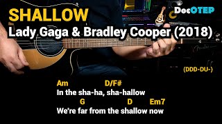 Shallow  Lady Gaga amp Bradley Cooper 2018 Easy Guitar Chords Tutorial with Lyrics [upl. by Sirdi]