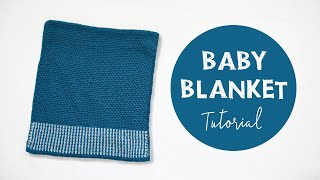 How To Crochet A Baby Blanket For Beginners  Moss Stitch Blanket  Croby Patterns [upl. by Ahtael]