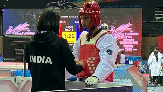 Aman kadyan 🇮🇳 vs Shahzaib 🇵🇰 Taekwondo Fujairah Open Quarterfinal Match 54kg [upl. by Iruj]