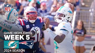 Miami Dolphins vs New England Patriots  2024 Week 5 Game Highlights [upl. by Seana]