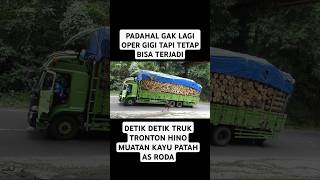 Detik Detik Truk Tronton Hino Patah As Roda trukhino truktronton hino500 tanjakanbatununggul [upl. by Rama]