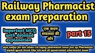 Railway pharmacist exam preparationrrbpreviousyearquestionpapersolutionpharmamcqossschsscesic [upl. by Atinit]