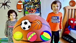 Learn Colors with Sport Ball Toy for Children  Toddlers Learning and Playing Activity BallPit Show [upl. by Bauer]