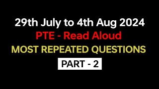 PTE Speaking Read Aloud Part2 July 2024  Exam Prediction  read aloud pte beatthepte [upl. by Harts86]