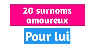 LES MEILLEURS SURNOMS DAMOUR POUR TON HOMME [upl. by Allerbag]