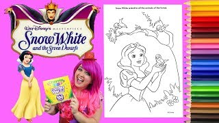 Coloring Snow White Disney Princess Coloring Book Page Colored Pencil Prismacolor  KiMMi THE CLOWN [upl. by Lalitta533]