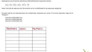 Hallar ceros y sus multiplicidades dada una función polinómica escrita en forma factorizada [upl. by Gabbert]