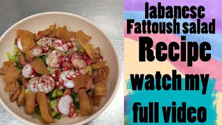 the best labanese fattoush salad recipe how to make fattoush salad try to at your home yammy🤭 [upl. by Notffilc]