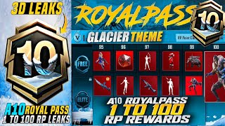 😱 A10 Royal Pass 1 To 100 RP 3D Leaks  Best AKM Skin  Upgraded Dagger  Old Glacier Skins PUBGM [upl. by Nivad839]