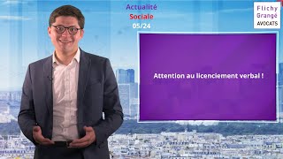 52 JT du social  Attention au licenciement verbal [upl. by Homere]