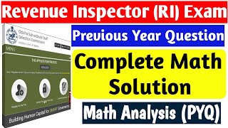 OSSSC RI ARI AMIN SFS PREVIOUS YEAR MATH QUESTIONS DEPTH ANALYSIS By Indrajit Sir [upl. by Auqinu]