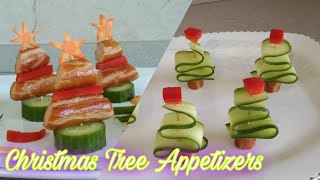 TINY CHRISTMAS TREE APPETIZERS  CHRISTMAS PARTY FOOD  How To Make [upl. by Barnet]