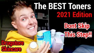 THE BEST TONERS 2021  Drugstore Toners For Every Skin Type [upl. by Cacia]