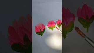 One stroke tutorial mangolia flowers painting creativityshortvideoyoutubeshortsviralvideo [upl. by Marlene58]