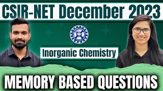 CSIR NET Dec 2023 Chemistry Solutions  Memory Based Questions  Answer Key Exam Analysis Chemistry [upl. by Harac851]