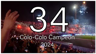 Celebración Completa de la 34  ColoColo Campeón 2024 [upl. by Oilcareh]