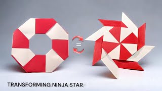 How To Make a Origami Transforming Ninja Star  Origami Ninja Weapons [upl. by Adnimra]