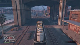 Cluckin Bell Farm CAN YOU STEAL THE TRAIN GTA V PS5 [upl. by Yttel265]