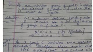 If an abelian group of order 6 has element of order 3 it must be cyclic  BSc group theory [upl. by Mccurdy]