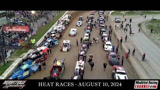 Merrittville Speedway heat races from the tower  August 10 2024 [upl. by Airat]