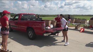 600 hurricane victims receive donations in Thibodaux [upl. by Amleht]