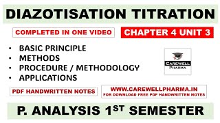 Diazotization Titration  Basic Principle  Method  Procedure  Ch 4 Unit 3  P Analysis 1st sem [upl. by Erle]