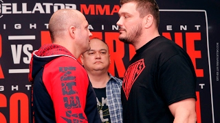 Fedor Emelianenko vs Matt Mitrione Bellator 172 staredown [upl. by Mokas]