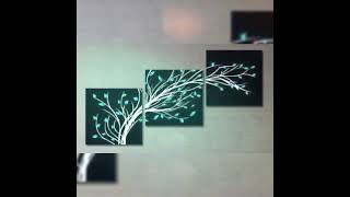 Acrylic Painting  Triptych  Tree  Flower🎧 [upl. by Augustin]