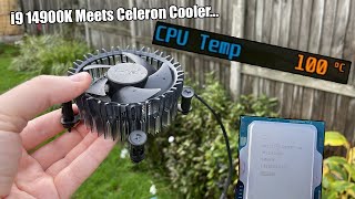 Celeron Stock Cooler Vs i9 CPU [upl. by Anayia]