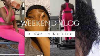 WEEKEND VLOG  FULL BODY WORKOUT HAIR TRANSITION  MORE [upl. by Rickey]