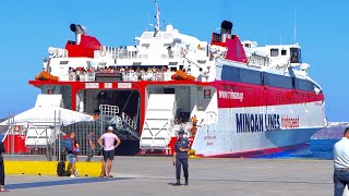 Ferry From Santorini To Mykonos Via Naxos amp Paros Greece [upl. by Lynnea]