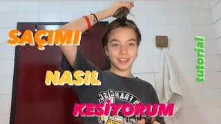 SAÇIMI KENDİM NASIL KESİYORUM [upl. by Akcirehs975]