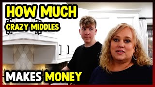 How Much Crazy Middles Makes Money On YouTube 2024 [upl. by Dazraf963]