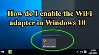 How to fix wifi option not showing in windows 10 [upl. by Lilac]