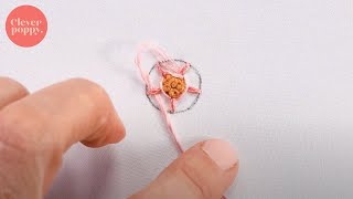 How to stitch a Woven Rose with French Knot centres  Beginner Embroidery Techniques [upl. by Fulks]