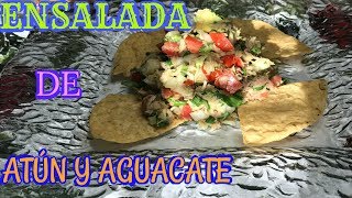 RICA ENSALADA DE ATÚN Y AGUACATEFÁCILRÁPIDA Y SALUDABLE [upl. by Terrill]