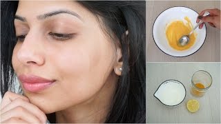 DIY Face Mask for Clear Glowing Skin Turmeric Yogurt amp Lemon [upl. by Aicener522]