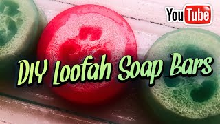 DIY LOOFAH SOAP BARS  Melt and pour ideas for beginners 🍅 [upl. by Anifled760]