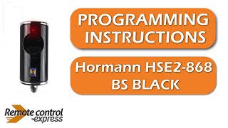 Programming my remote hormann HSE2868 BS BLACK [upl. by Tersina]