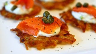 How to Make Crispy Potato Galettes with Smoked Salmon and Dill Cream [upl. by Inaflahk]