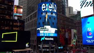 NASDAQ Marquee Footage from Exela Technologies Opening Bell Ceremony [upl. by Torrlow]