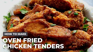 How to Make Healthier Oven Fried Chicken Tenders [upl. by Avot]