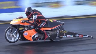 DRAG Bikes amp Motorcycles at NitrOlympX 2017  Top Fuel Turbo Hayabusa Pro Stock amp More [upl. by Angle386]