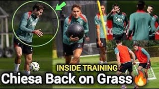 INSIDE TRAINING  Chiesa destroys Arnold Trent in Liverpool training today🔥 Liverpool training today [upl. by Sueaddaht412]