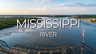 Mississippi River Aerial View Epic Drone Video Footage [upl. by Ymmor]