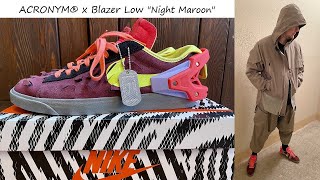 ACRONYM® x Nike Blazer Low Night Maroon  обзор  на ноге  Вроде просто кеды а вроде нет [upl. by Asyral901]