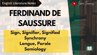 Ferdinand de Saussure  Sign Signifier Signified  Langue and Parole Structuralism IRENE FRANCIS [upl. by Aryam]