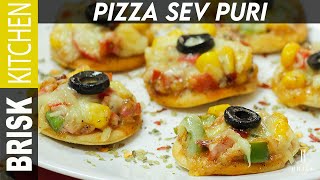 Sev Puri Pizza  Easy amp Quick Evening Snacks  Party Appetizer Recipe  Brisk Kitchen [upl. by Dannica]